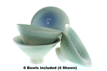 Load image into Gallery viewer, Green and Blue Salad Bowl with Green  Bowl Set of 6 Serving Bowls