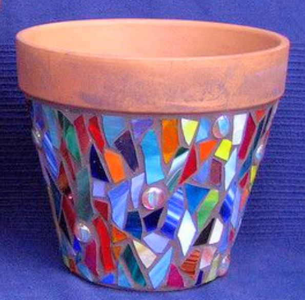 Stained Glass 1-day workshop mosaic flower pot workshop